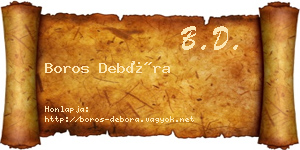 Boros Debóra névjegykártya